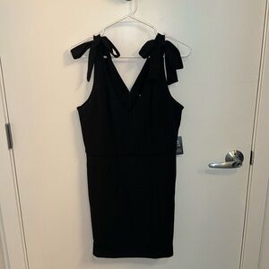 Express Tie Shoulder Black Dress - Size Large - NWT